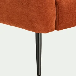 Fauteuil en tissu avec pieds en acier - brun rustrel