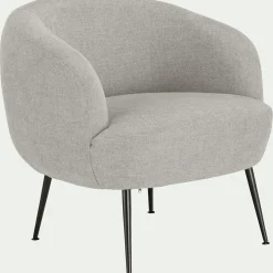 Fauteuil en tissu avec piétement en acier - gris borie