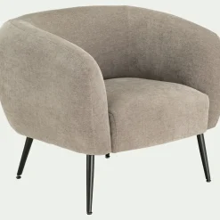 Fauteuil en tissu avec pieds en acier - gris restanque