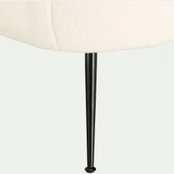 Fauteuil en tissu avec piétement en acier - blanc capelan