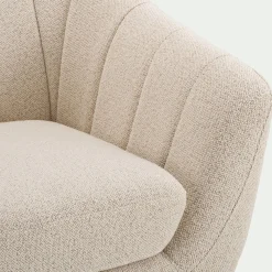 Fauteuil en tissu bouclette - beige