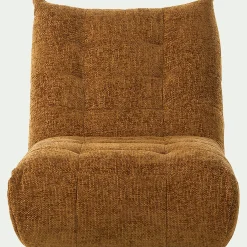 Fauteuil en tissu chenille - jaune argan