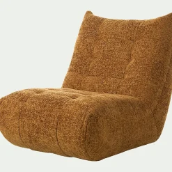Fauteuil en tissu chenille - jaune argan
