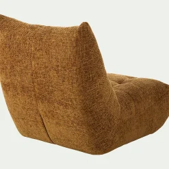 Fauteuil en tissu chenille - jaune argan