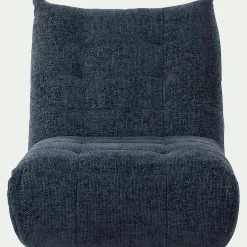 Fauteuil en tissu chenille - bleu marine