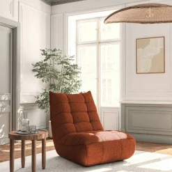 Fauteuil en tissu chenille - brun rustrel