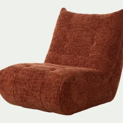 Fauteuil en tissu chenille - brun rustrel