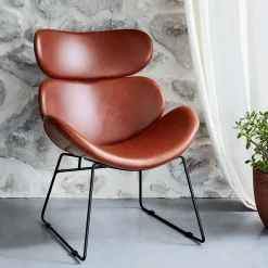 Fauteuil en tissu enduit - brun albe