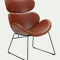 Fauteuil en tissu enduit - brun albe