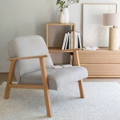 Fauteuil en tissu Loft - beige roucas