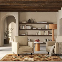 Fauteuil en tissu mixte - beige alpilles