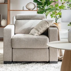 Fauteuil en tissu pop - beige
