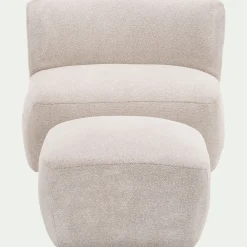 Fauteuil en tissu Raven - blanc écru