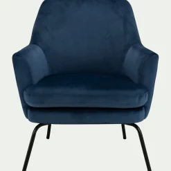 Fauteuil en velours - bleu myrte