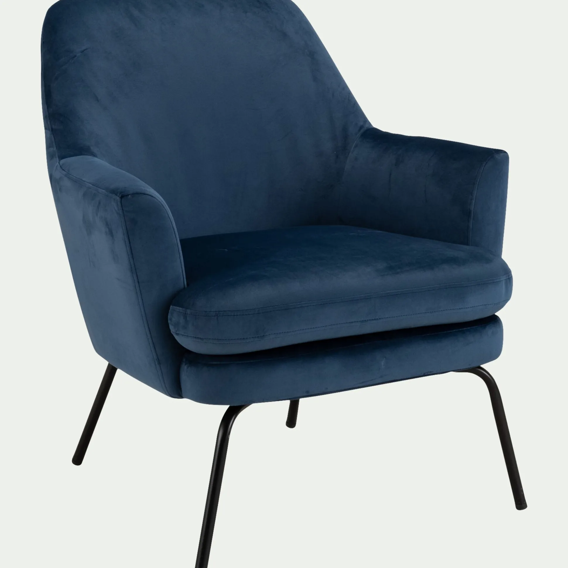 Fauteuil en velours - bleu myrte
