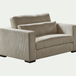 Fauteuil en velours côtelé Azores - taupe