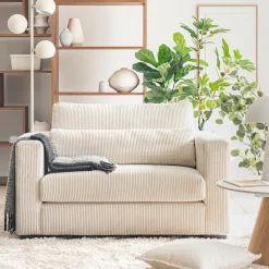 Fauteuil en velours côtelé Azores - beige