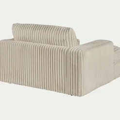 Fauteuil fixe en tissu côtelé - blanc ventoux