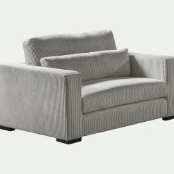 Fauteuil fixe en velours côtelé Azores - gris borie