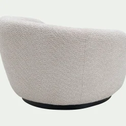 Fauteuil pivotant en tissu bouclette - beige