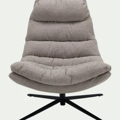 Fauteuil pivotant en tissu - taupe