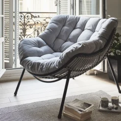 Fauteuil relax en tissu - gris borie
