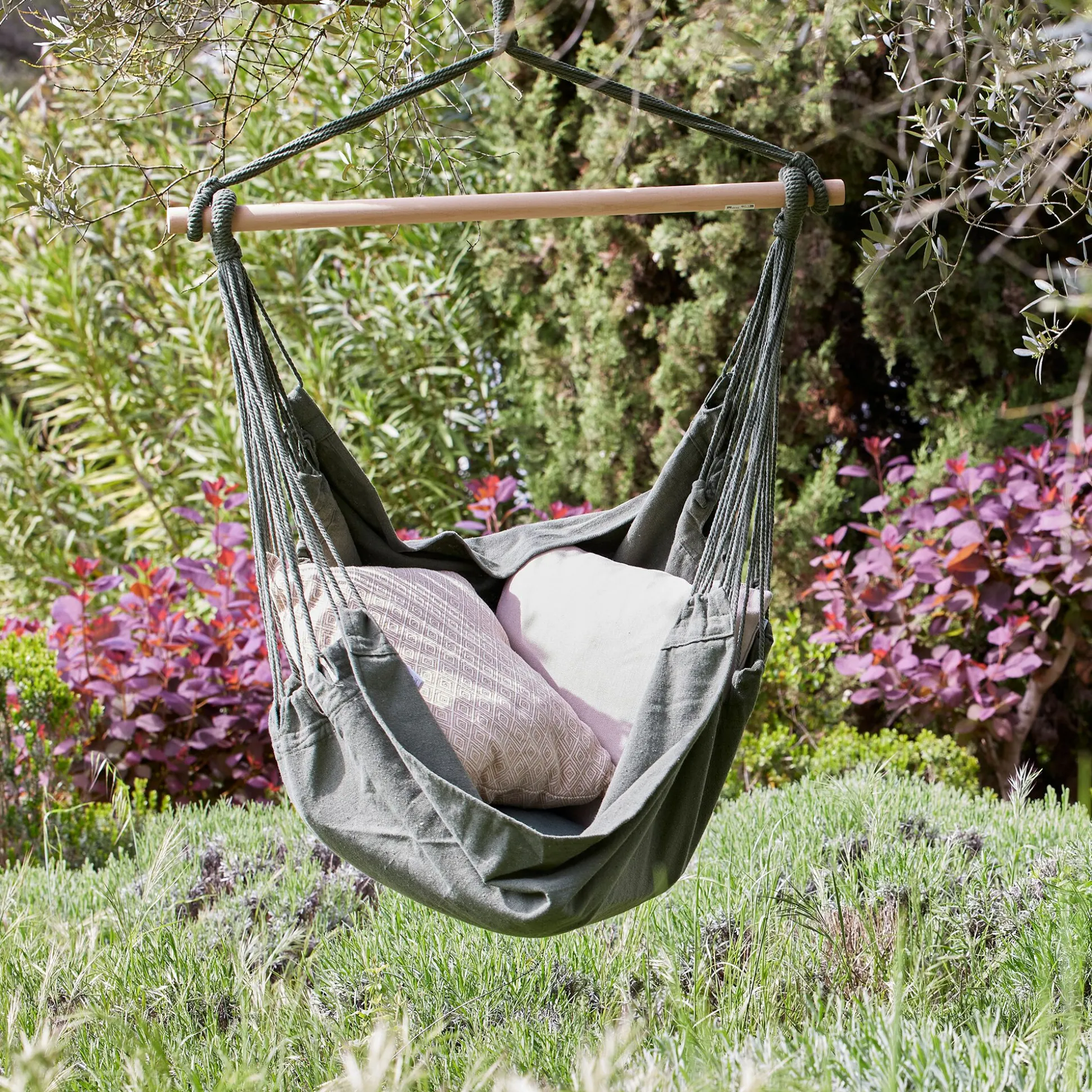 Fauteuil suspendu en polycoton - vert cèdre