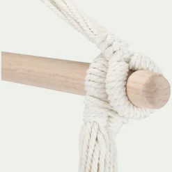 Fauteuil suspendu en polycoton - blanc écru