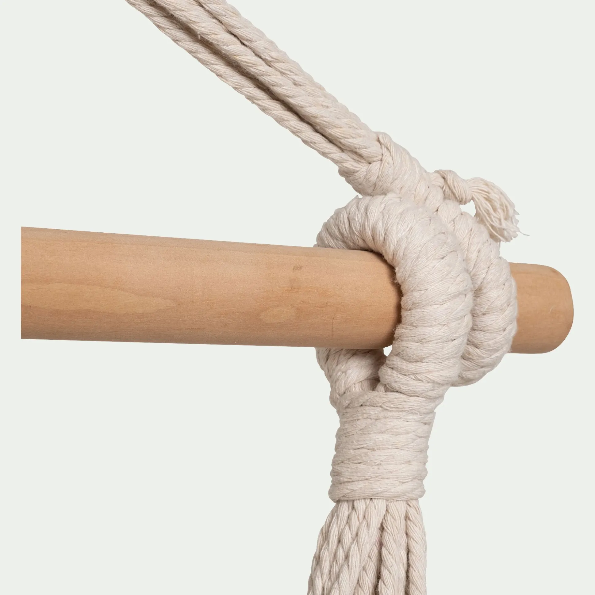 Fauteuil suspendu motif losange en polycoton - beige