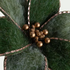 Fleur à clip en feutre 23x21cm - vert