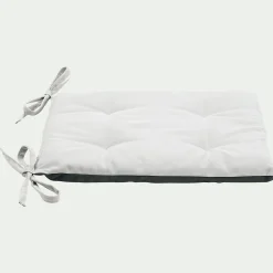 Galette de chaise de jardin en coton déperlant bicolore - vert