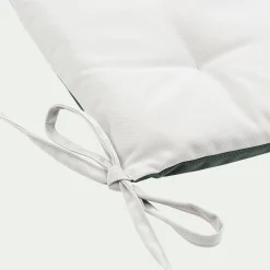 Galette de chaise de jardin en coton déperlant bicolore - vert