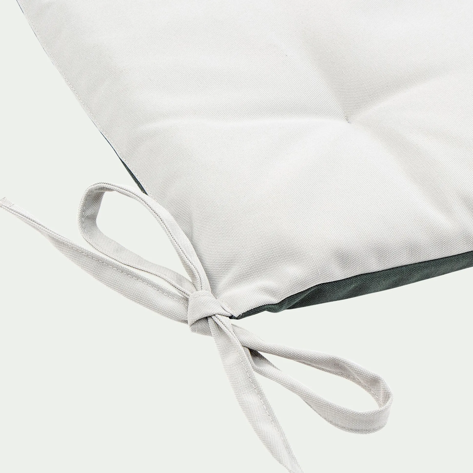 Galette de chaise de jardin en coton déperlant bicolore - vert