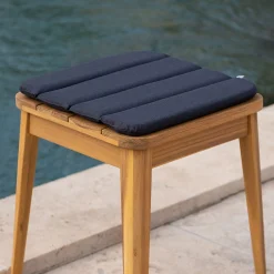 Galette de chaise indoor & outdoor en tissu déperlant - gris ardoise