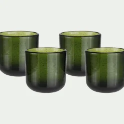 Gobelet en verre bullé 26cl - vert avocado