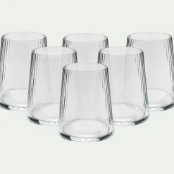 Gobelet en verre strié 39cl - transparent