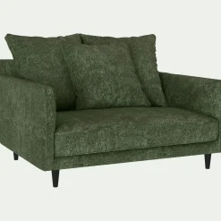 Grand fauteuil fixe en tissu genesis - vert cèdre