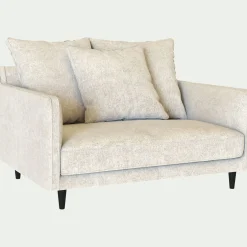 Grand fauteuil fixe en tissu genesis - blanc ventoux