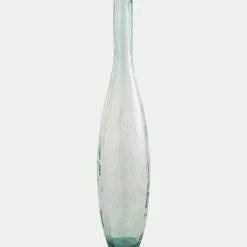 Grand vase bouteille en verre recyclé - bleu H100cm