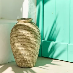Grand vase en jonc de mer H41cm - naturel