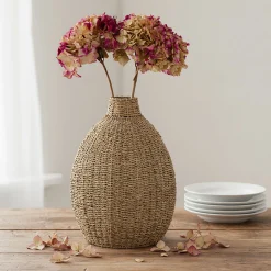 Grand vase en jonc de mer H51cm - naturel