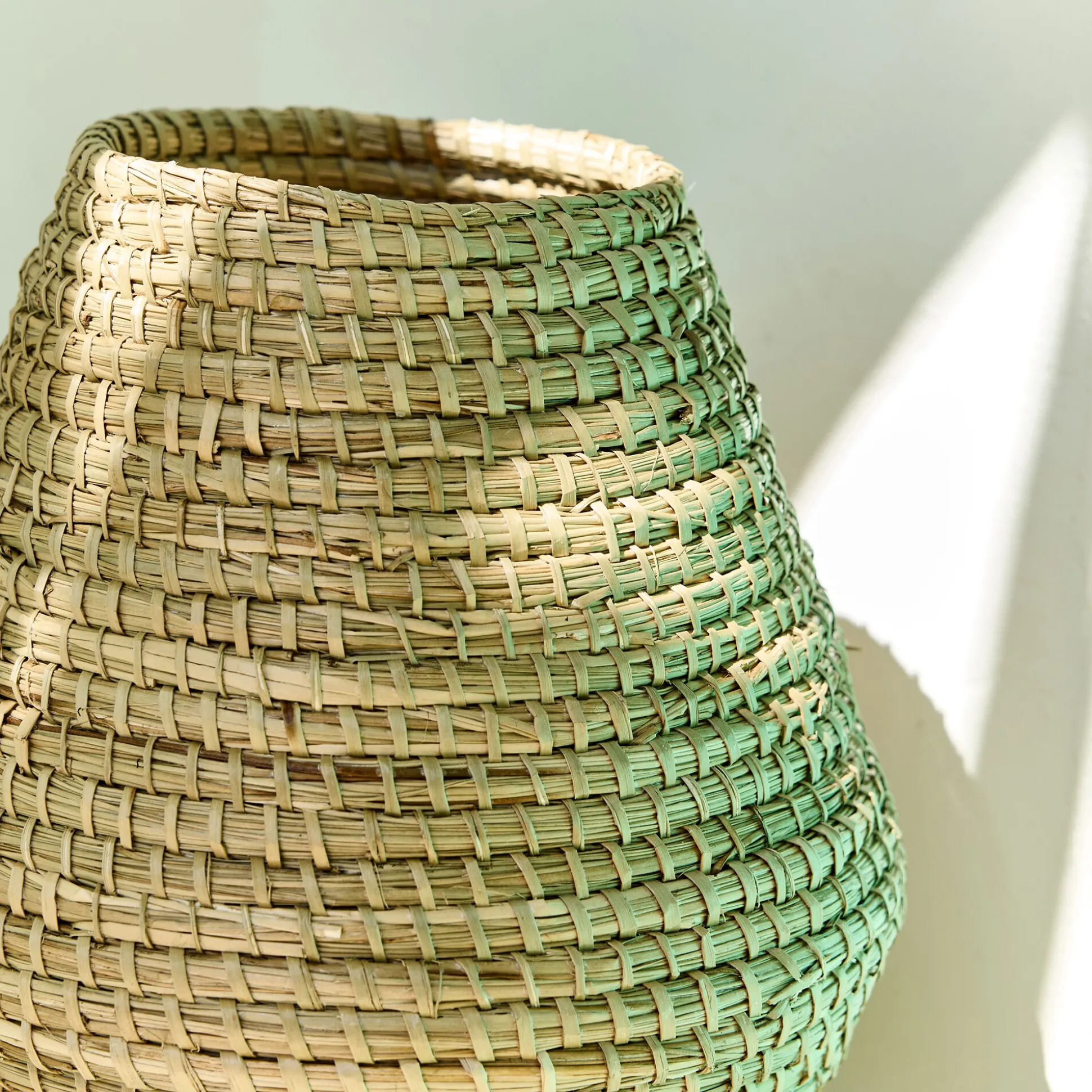 Grand vase en jonc de mer tressé H40cm - naturel