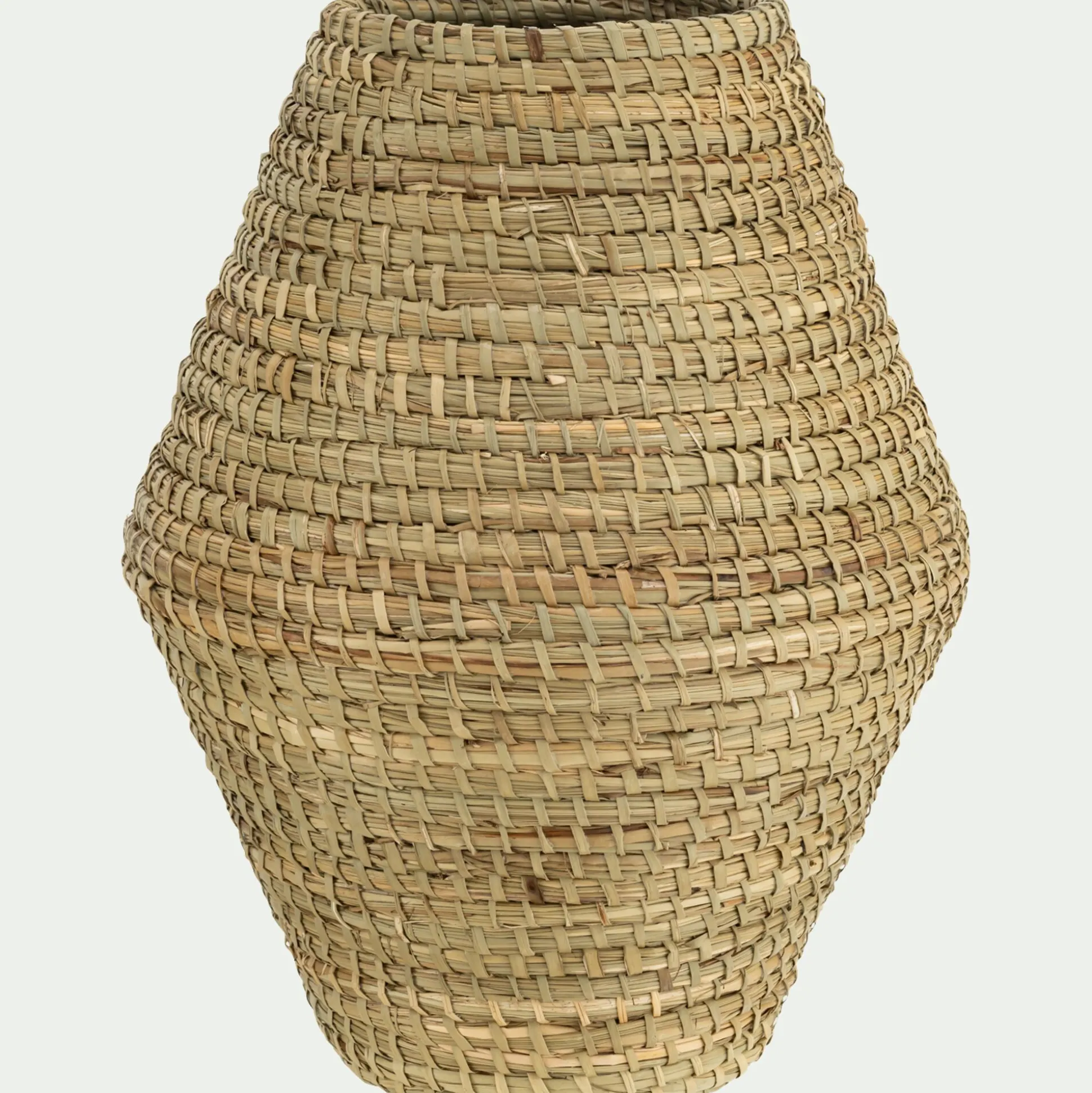 Grand vase en jonc de mer tressé H40cm - naturel