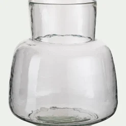 Grand vase en verre trouble D20xH24cm - transparent