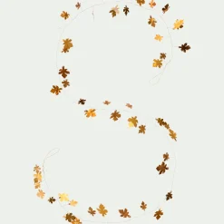 Guirlande de Noël en feuilles en laiton L183cm - doré