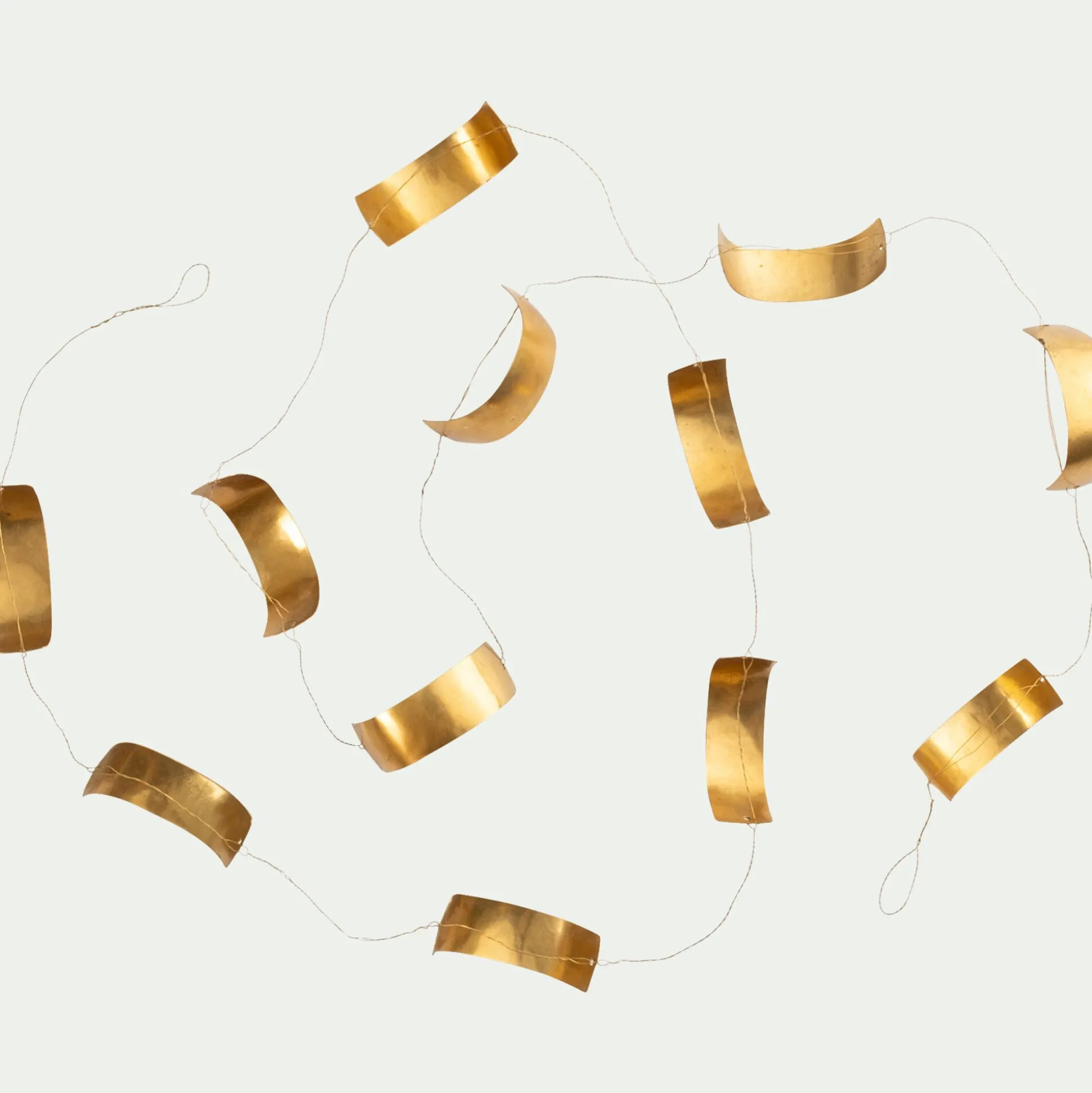 Guirlande de Noël en laiton L183cm - doré