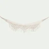 Hamac en coton avec finition en macramé - blanc ventoux