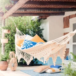 Hamac en polycoton - blanc écru