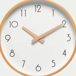 Horloge en bois de hêtre D26cm - naturel