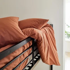 Housse de couette en coton 260x240cm - brun rustrel